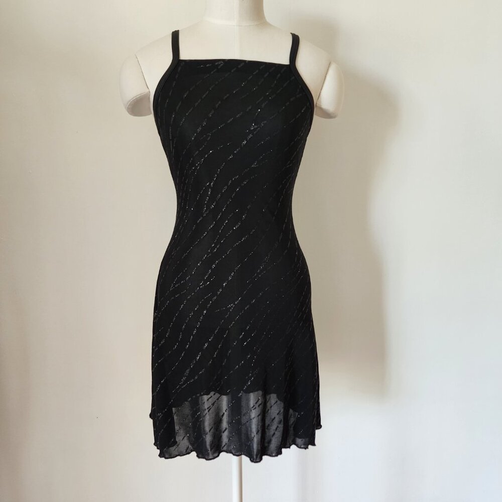 Vintage Y2K Black Sheer Minidress , whimsigoth fairy